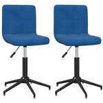 vidaXL Chaises pivotantes à manger lot de 2 Bleu Velours