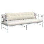 vidaXL Coussin de Dos Crème 200 x 50 cm Tissu en velours côtelé