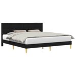 vidaXL Cadre de lit avec tête de lit Noir 180 x 200 cm Tissu