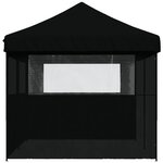 vidaXL Tente de réception pliable escamotable 3 parois latérales noir