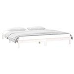 vidaXL Cadre de lit à LED sans matelas blanc 140x200 cm bois massif