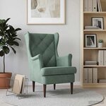 vidaXL Fauteuil Vert Mer Velours