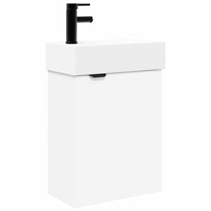 vidaXL Meuble de salle de bain avec robinet Blanc 45 5 x 22 5 x 84 cm