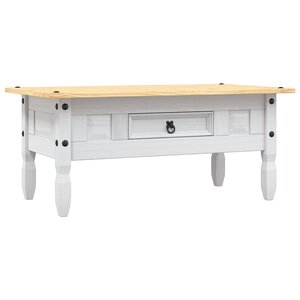 vidaXL Table basse Pin mexicain Gamme Corona Blanc 100x55x44 cm