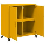 vidaXL Buffet jaune moutarde 68x39x72 cm acier