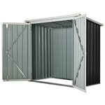 Abri de jardin - remise pour outils - abri vélo - abri poubelle - 2 portes verrouillables - dim. 147L x 86l x 134H cm - tôle d'acier noir blanc