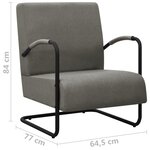 vidaXL Fauteuil Gris clair Tissu