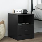 vidaXL Table de chevet noir 34 5x39x44 cm acier
