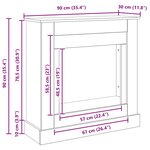 VidaXL Cadre de cheminée chêne noir 90x30x90 cm bois d'ingénierie
