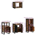 vidaXL Ensemble de mobilier de salle de bain avec étagère avec stockage avec porte 4 Pièces
