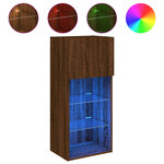 vidaXL Meubles TV avec lumières LED 2 Pièces chêne marron 40 5x30x90 cm