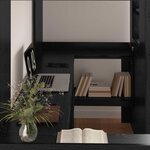 vidaXL Cadre de lit superposé avec bureau Chêne noir 90 x 200 cm