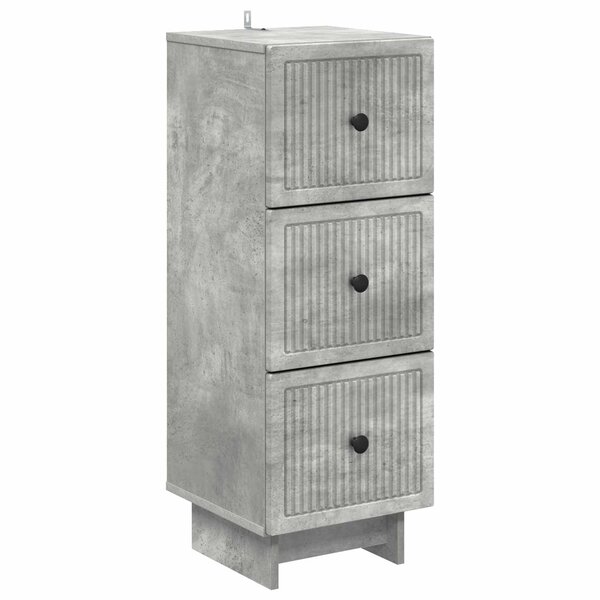 vidaXL Armoire à tiroirs Gris béton 33 x 34 5 x 90 cm