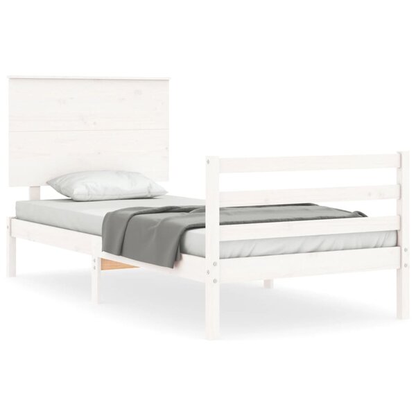 vidaXL Cadre de lit sans matelas blanc 100x200 cm bois massif