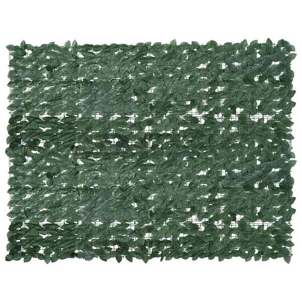 vidaXL Écran de balcon avec feuilles vert foncé 200x150 cm