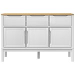 vidaXL Buffet FLORO blanc 114x43x74 cm bois massif de pin