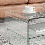 vidaXL Table basse Clair 50x45x33 cm Verre trempé