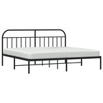 vidaXL Cadre de lit métal sans matelas avec tête de lit noir 193x203cm