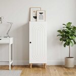 vidaXL Buffet Blanc brillant 33 x 34 5 x 90 cm Bois d'ingénierie