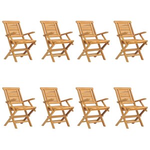 vidaXL Chaises de jardin pliantes lot de 8 56x63x90cm bois massif teck