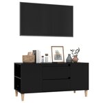 vidaXL Meuble TV Noir 102x44 5x50 cm Bois d'ingénierie