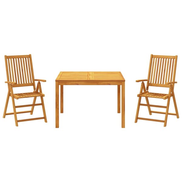 vidaXL Ensemble à manger de jardin 3 Pièces Bois d'acacia solide