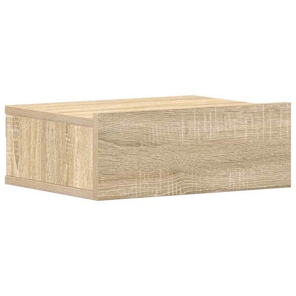 vidaXL Table de chevet flottante Chêne sonoma Bois d'ingénierie