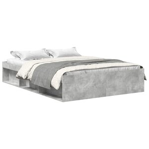vidaXL Cadre de lit sans matelas gris béton 150x200 cm
