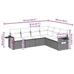 vidaXL Salon de jardin avec coussins 6 Pièces marron résine tressée