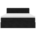 VidaXL Cadre de lit ottoman avec matelas noir 140x200 cm velours
