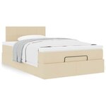 vidaXL Cadre de lit ottoman avec matelas crème 120x190 cm tissu