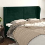 vidaXL Tête de lit avec oreilles Vert foncé 163x23x118/128 cm Velours
