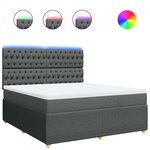 vidaXL Sommier à lattes de lit avec matelas Gris foncé 180x200cm Tissu