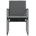 vidaXL Chaise avec coussin 4 Pièces Noir et anthracite Textilène