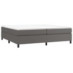 vidaXL Sommier à lattes de lit avec matelas Gris 200x200 cm Similicuir