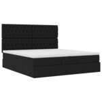 VidaXL Cadre de lit ottoman avec matelas noir 200x200cm tissu