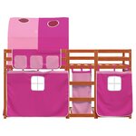 vidaXL Lit superposé sans matelas rose 80x200 cm bois de pin massif