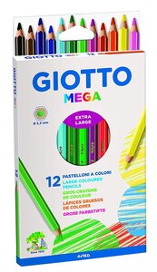 Etui de 12 crayons de couleur hexagonaux Méga assortis diamètre 5 5 mm GIOTTO