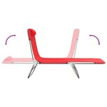 vidaXL Chaises longues pliables 2 Pièces rouge textilène et acier