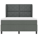 vidaXL Lit à ressorts avec matelas gris foncé  140 x 200 cm  en tissu