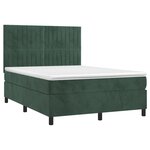 vidaXL Sommier à lattes de lit matelas et LED Vert foncé 140x200 cm