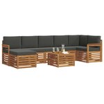 vidaXL Ensemble de canapés d'extérieur 8 Pièces Naturel et Anthracite