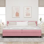 Lit Box Spring avec Matelas Rose 200x200 cm Velours