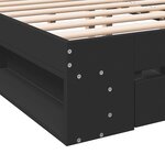 vidaXL Cadre de lit avec tiroirs sans matelas noir 150x200 cm
