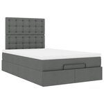 vidaXL Cadre de lit ottoman avec matelas gris foncé 120x200cm tissu