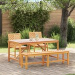 vidaXL Ensemble de salle à manger pour jardin 4 Pièces Marron