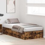 vidaXL Cadre de lit de rangement en chêne fumé 80x200 cm