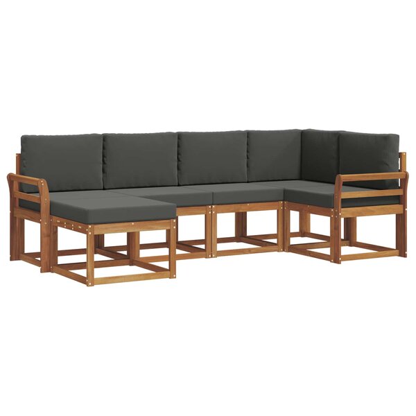 vidaXL Ensemble de canapés d'extérieur 6 pc Naturel et Anthracite