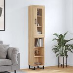 vidaXL Buffet haut Chêne sonoma 34 5x34x180 cm Bois d'ingénierie