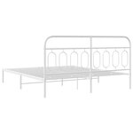 vidaXL Cadre de lit métal avec tête de lit blanc 193x203 cm